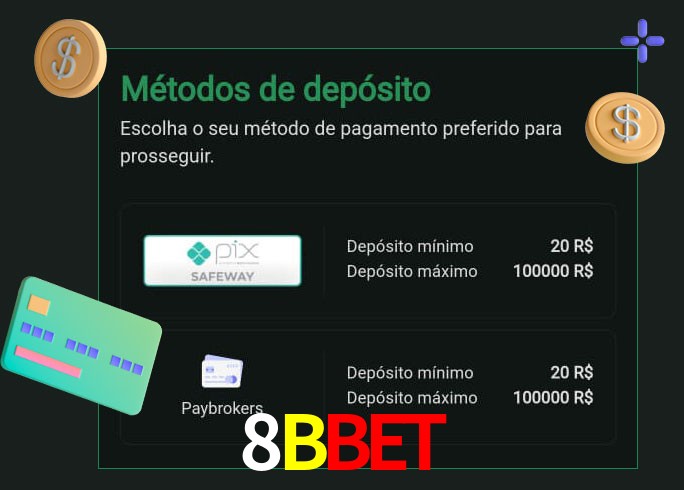 O cassino 8BBET oferece uma grande variedade de métodos de pagamento